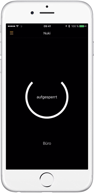 Nuki App Sperren Animation - iPhone elektronisches Türschloss