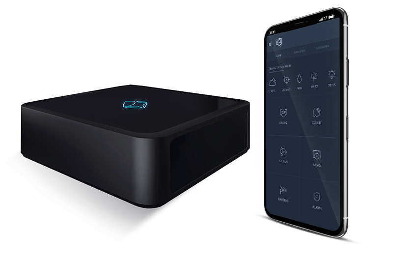 The Mediola AIO Gateway V5 controls your door lock through Smart Home also with Amazon Alexa and Siri